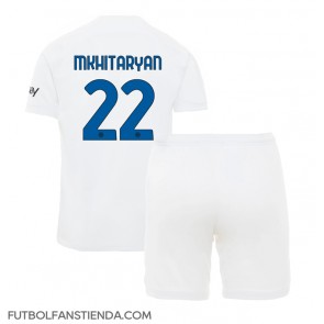 Inter Milan Henrikh Mkhitaryan #22 Segunda Equipación Niños 2023-24 Manga Corta (+ Pantalones cortos)